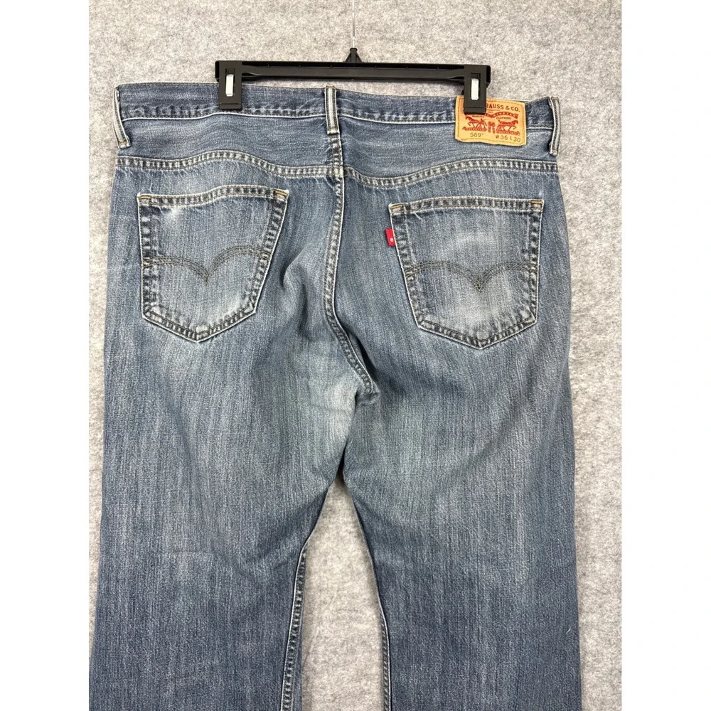 Levis 569 Loose‎ Straight Jeans Mens 36x30 Blue Denim Medium Wash 00569-0201